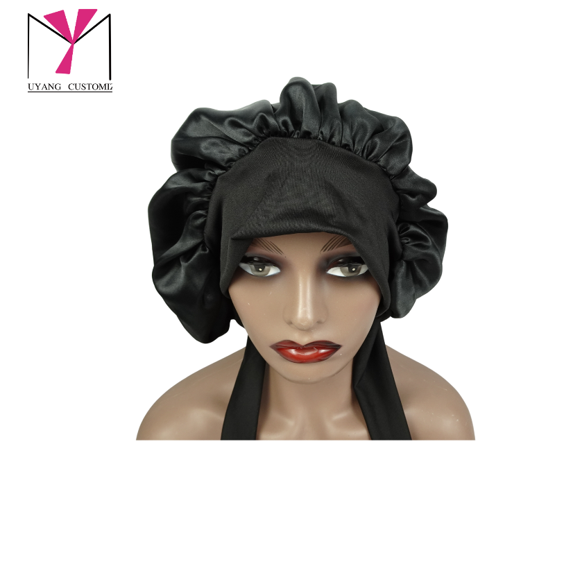 satin round bonnet with elastic tie