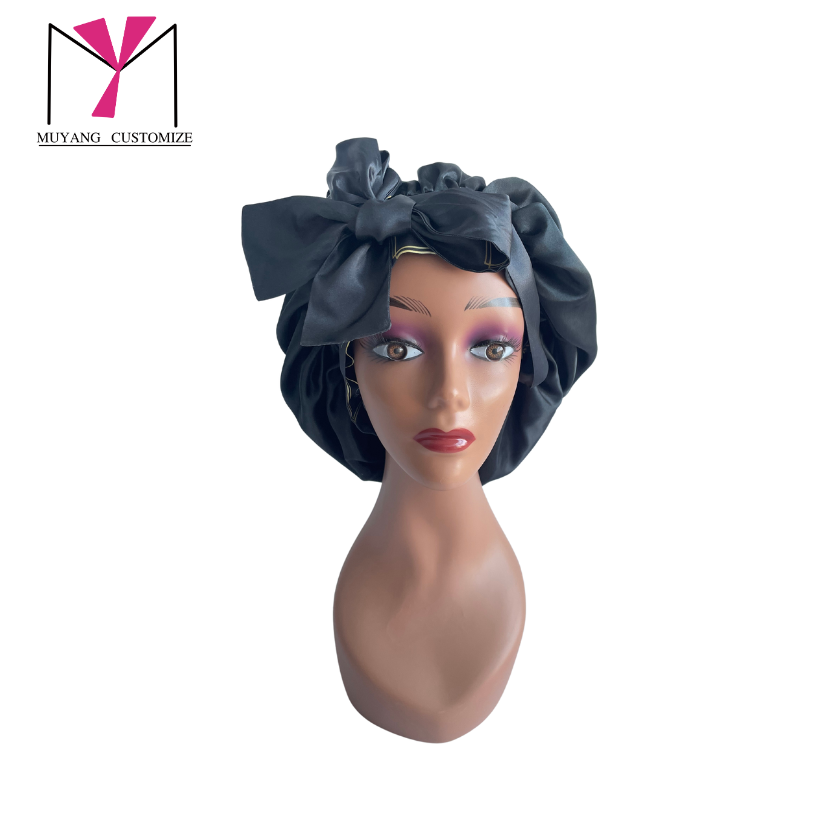 satin round bonnet with satin tie