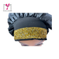 satin round bonnet with elastic tie and diamond