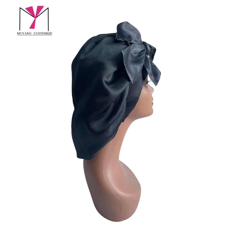 satin round bonnet with satin tie